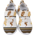 African Women Pattern Seamless Style Kids  Velcro Strap Shoes