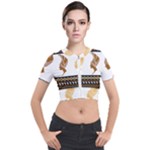 African Women Pattern Seamless Style Short Sleeve Cropped Jacket