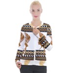 African Women Pattern Seamless Style Casual Zip Up Jacket