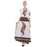 African Women Pattern Seamless Style Half Sleeves Maxi Dress