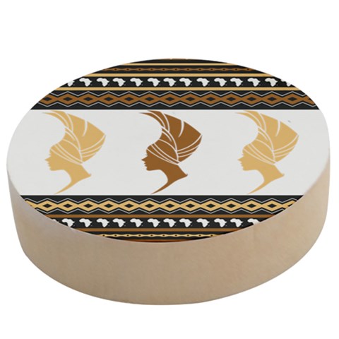 African Women Pattern Seamless Style Wooden Bottle Opener (Round) from ArtsNow.com