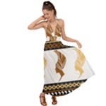 African Women Pattern Seamless Style Backless Maxi Beach Dress