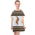 African Women Pattern Seamless Style Kids  One Piece Chiffon Dress