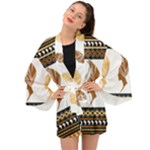 African Women Pattern Seamless Style Long Sleeve Kimono