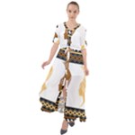 African Women Pattern Seamless Style Waist Tie Boho Maxi Dress