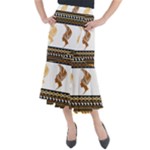 African Women Pattern Seamless Style Midi Mermaid Skirt