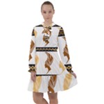 African Women Pattern Seamless Style All Frills Dress