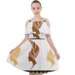 African Women Pattern Seamless Style Cut Out Shoulders Dress