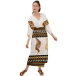 African Women Pattern Seamless Style Grecian Style  Maxi Dress