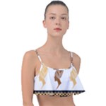 African Women Pattern Seamless Style Frill Bikini Top