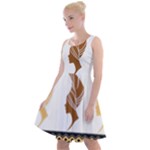 African Women Pattern Seamless Style Knee Length Skater Dress