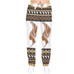 African Women Pattern Seamless Style Women Velvet Drawstring Pants