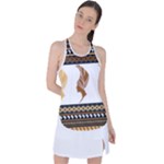 African Women Pattern Seamless Style Racer Back Mesh Tank Top