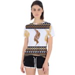 African Women Pattern Seamless Style Open Back Sport T-Shirt