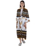 African Women Pattern Seamless Style Maxi Satin Kimono