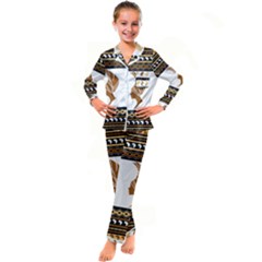 Kids  Satin Long Sleeve Pajamas Set 