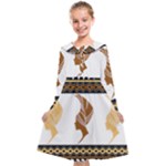 African Women Pattern Seamless Style Kids  Midi Sailor Dress