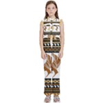 African Women Pattern Seamless Style Kids  Sleeveless Ruffle Edge Band Collar Chiffon One Piece