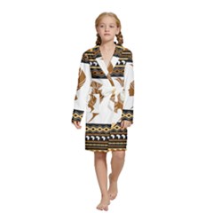 African Women Pattern Seamless Style Kids  Long Sleeve Velvet Lounge Robe from ArtsNow.com