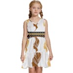 African Women Pattern Seamless Style Kids  Sleeveless Tiered Mini Dress