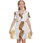 African Women Pattern Seamless Style Kids  Short Sleeve Tiered Mini Dress