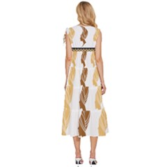 V-Neck Drawstring Shoulder Sleeveless Maxi Dress 