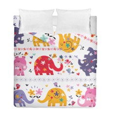 African Elephant Cute Cartoon Seamless Shading Cartoon Character Duvet Cover Double Side (Full/ Double Size) from ArtsNow.com