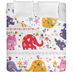 African Elephant Cute Cartoon Seamless Shading Cartoon Character Duvet Cover Double Side (California King Size) from ArtsNow.com