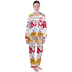 Women s Long Sleeve Satin Pajamas Set 