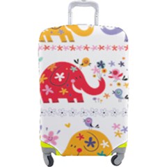 African Elephant Cute Cartoon Seamless Shading Cartoon Character Luggage Cover (Large) from ArtsNow.com