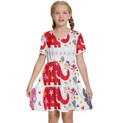 Kids  Short Sleeve Tiered Mini Dress 