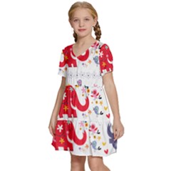 Kids  Short Sleeve Tiered Mini Dress 