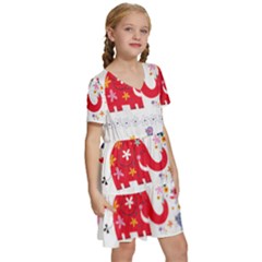 Kids  Short Sleeve Tiered Mini Dress 