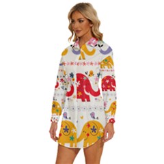 Womens Long Sleeve Shirt Dress 