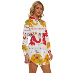 Womens Long Sleeve Shirt Dress 