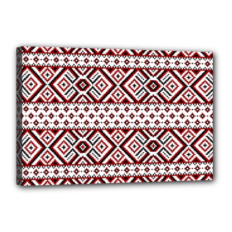 Ukrainian Folk Seamless Pattern Ornament Canvas 18  x 12  (Stretched) from ArtsNow.com