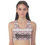 Ukrainian Folk Seamless Pattern Ornament Fitness Sports Bra