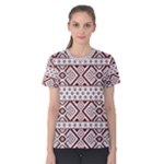 Ukrainian Folk Seamless Pattern Ornament Women s Cotton T-Shirt