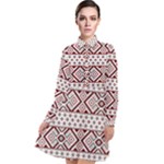 Ukrainian Folk Seamless Pattern Ornament Long Sleeve Chiffon Shirt Dress