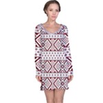 Ukrainian Folk Seamless Pattern Ornament Long Sleeve Nightdress