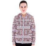 Ukrainian Folk Seamless Pattern Ornament Women s Zipper Hoodie