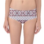 Ukrainian Folk Seamless Pattern Ornament Mid-Waist Bikini Bottoms