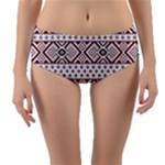 Ukrainian Folk Seamless Pattern Ornament Reversible Mid-Waist Bikini Bottoms