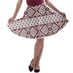 Ukrainian Folk Seamless Pattern Ornament A-line Skater Skirt