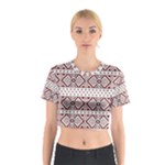 Ukrainian Folk Seamless Pattern Ornament Cotton Crop Top