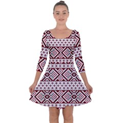 Quarter Sleeve Skater Dress 