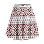 Ukrainian Folk Seamless Pattern Ornament High Waist Skirt