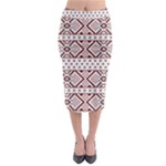 Ukrainian Folk Seamless Pattern Ornament Midi Pencil Skirt