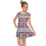 Ukrainian Folk Seamless Pattern Ornament Kids  Cap Sleeve Dress