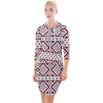 Ukrainian Folk Seamless Pattern Ornament Quarter Sleeve Hood Bodycon Dress